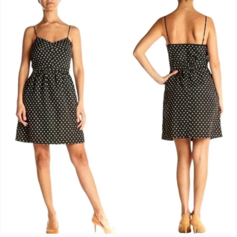 EUC - J.CREW NAVY + RED POLKA DOT SUNDRESS